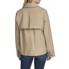 Women's Solid Cropped Trench Coat Jacket