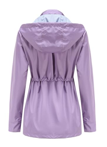 314Q1nscC7L.jpg Womens Raincoat Windbreaker Waterproof Lightweight Lined Hooded Rain Jacket