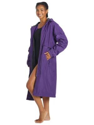 Unisex Swim Parka with Comfort Plush Fleece Lining, Multi Pocket Zipper - Water Resistant Swim Coats for Women & Men