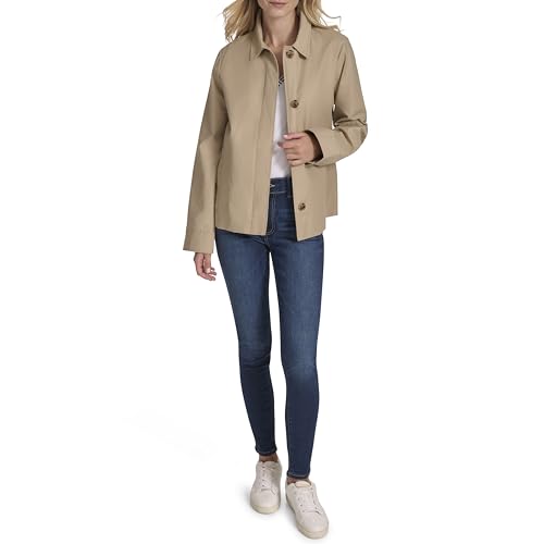 Women's Solid Cropped Trench Coat Jacket