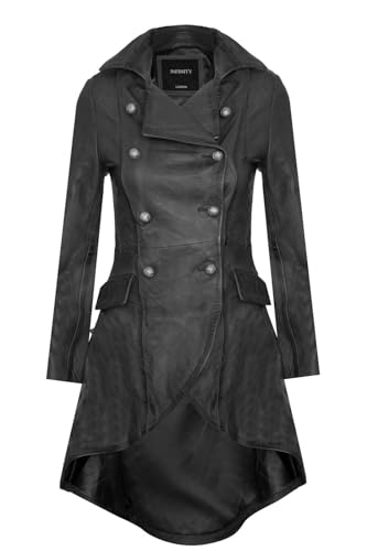 31ECGc0yQ4L.jpg Women's Gothic Leather Edwardian Victorian Flare Coat