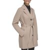 Women's Trench Coat with Waist Tie Belt and Notch Collar