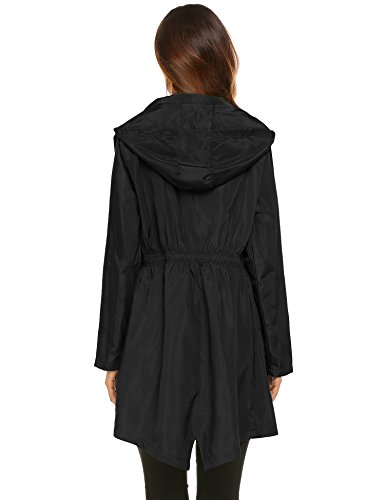 Women Waterproof Lightweight Rain Jacket Active Outdoor Hooded Raincoat