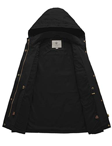 31MoliQYUKL.jpg Women's Cotton Military Jacket Lightweight Casual Anorak Coat with Hood