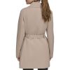 Women's Trench Coat with Waist Tie Belt and Notch Collar