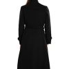 Women's Wool Trench Coat Winter Double-Breasted Jacket with Belts