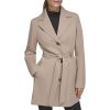 Women's Trench Coat with Waist Tie Belt and Notch Collar