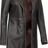 Leather Coat Women - Real Lambskin Women's Long Leather Car Coat