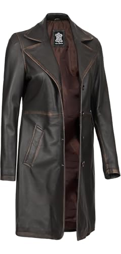 Leather Coat Women - Real Lambskin Women's Long Leather Car Coat