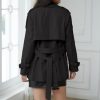 31fv9zagymL.jpg Women's Double Breasted Short Trench Coat Water-Resistant with Belt
