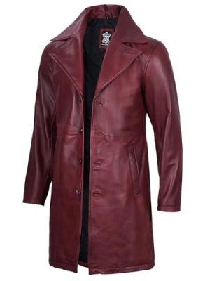 Leather Coat Men - Casual Car Coat Style Real Lambskin Mens Leather Coat