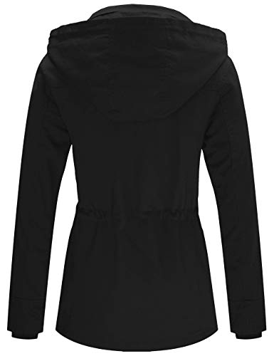 31l74mQuUKL.jpg Women's Cotton Military Jacket Lightweight Casual Anorak Coat with Hood