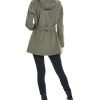 Women's Hooded Raincoat with Belt Jacket