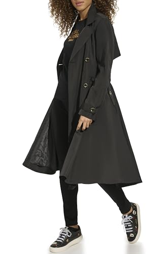 Women's Long Flared Belted Trench Coat