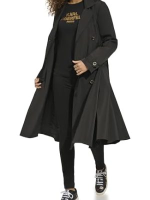 Women's Long Flared Belted Trench Coat