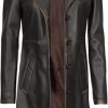 Leather Coat Women - Real Lambskin Women's Long Leather Car Coat
