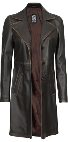 Leather Coat Women - Real Lambskin Women's Long Leather Car Coat