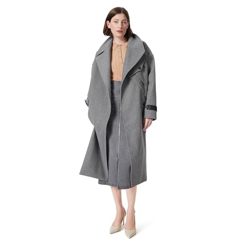 Women's Myah Military Styled Belted Open Front Coat Standard