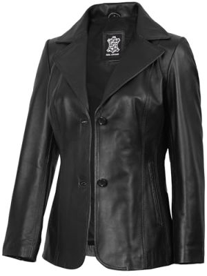 Real Leather Blazer Women - Casual Stylish Lambskin Leather Blazer for Women