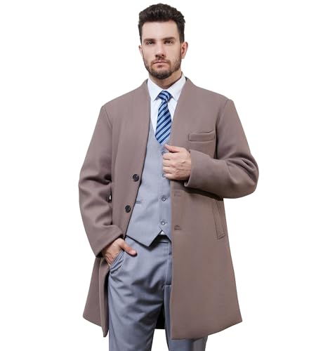 Men Wool Trench Coat Slim Fit Winter Coat