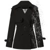 417t6ZYU03L.jpg Women's Double Breasted Short Trench Coat Water-Resistant with Belt