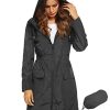 Women Waterproof Lightweight Rain Jacket Active Outdoor Hooded Raincoat