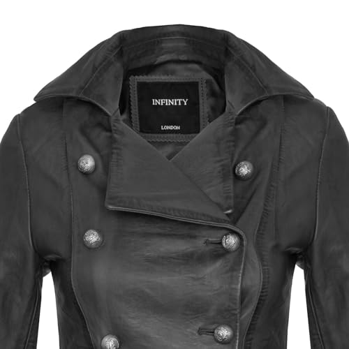 41ADxX3VEL.jpg Women's Gothic Leather Edwardian Victorian Flare Coat