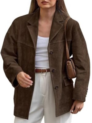 Old Money Aesthetic Winter Suede Jacket Y2k Outerwear Brown Faux Leather Jacket Women Fall Fashion 2025 Trendy