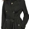 Women's Long Flared Belted Trench Coat