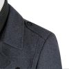 Men's Pea Coat Wool Jacket Windbreaker Single Breasted Winter Coat