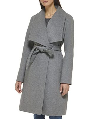 Women's Belted Wool Classically Elegant Coat for Year-Round Style (Standard and Plus Size)