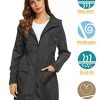 Women Waterproof Lightweight Rain Jacket Active Outdoor Hooded Raincoat