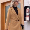 Women's Winter Wool Coat Casual Notch Lapel Single-Breasted Peacoat