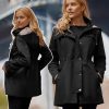 Women's Long Hooded Rain Jacket Outdoor Raincoat Windbreaker