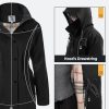 Women's Long Hooded Rain Jacket Outdoor Raincoat Windbreaker