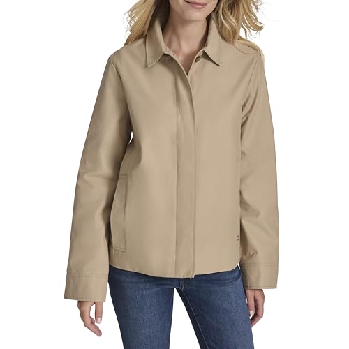 Women's Solid Cropped Trench Coat Jacket