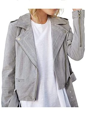 womens Luxury Clothing Cropped Suede Leather Motorcycle Jackets, Comfortable & Stylish Coats