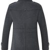 Men's Pea Coat Wool Jacket Windbreaker Single Breasted Winter Coat