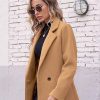 Women's Winter Wool Coat Casual Notch Lapel Single-Breasted Peacoat