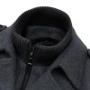 Men's Pea Coat Wool Jacket Windbreaker Single Breasted Winter Coat
