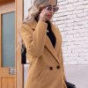 Women's Winter Wool Coat Casual Notch Lapel Single-Breasted Peacoat