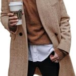 Women's Notch Lapel Double Breasted Trench Coat Peacoat Winter Casual Long Blazer Jacket Overcoat