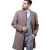 Men Wool Trench Coat Slim Fit Winter Coat