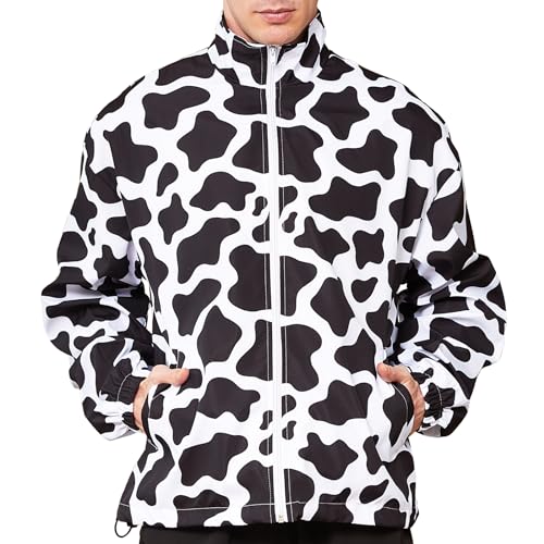 51-QVbB7kOL.jpg Mens Cow Casual Jackets Lightweight Fashion Sportswear Retro Windbreaker