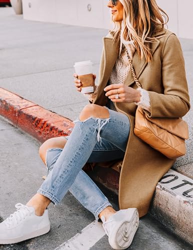 Women's Winter Wool Coat Casual Notch Lapel Single-Breasted Peacoat