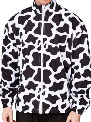Mens Cow Casual Jackets Lightweight Fashion Sportswear Retro Windbreaker