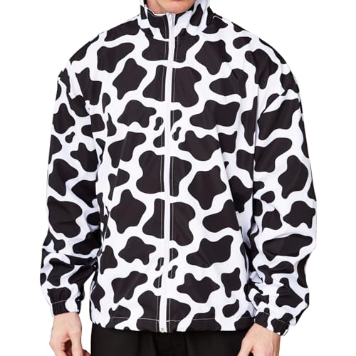 51ExPUdIXuL.jpg Mens Cow Casual Jackets Lightweight Fashion Sportswear Retro Windbreaker