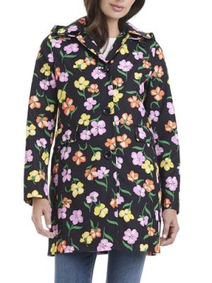 Women's line Raincoat with Removable Hood